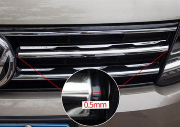 Volkswagen Tiguan (17–) Накладка на решетку радиатора, 2 части, нерж. сталь