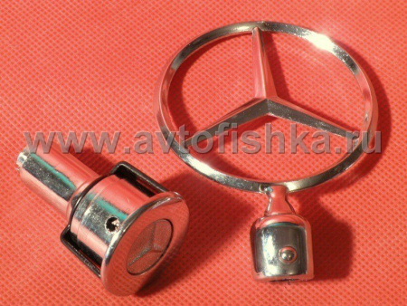 Mercedes W124 дорестайлинг, W201, W126, W123 эмблема съемная с основанием на капот