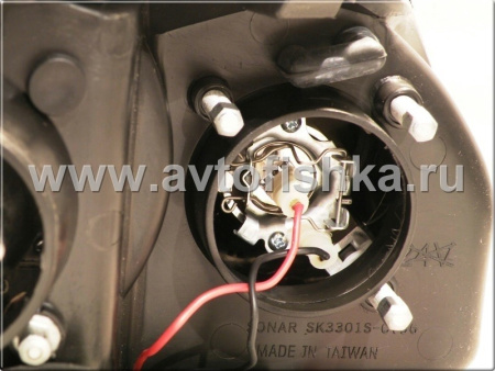 Honda Civic (96-98) фары передние линзовые черные, со светящимися ободками, комплект 2 шт.