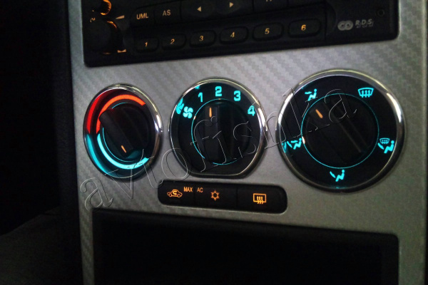 Opel Astra G светодиодные шкалы (циферблаты) на климат