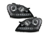 Mercedes ML W164 (05-08) фары передние линзовые черные с нижней светодиодной подсветкой, с мотором электрокорректора, комплект 2 шт.