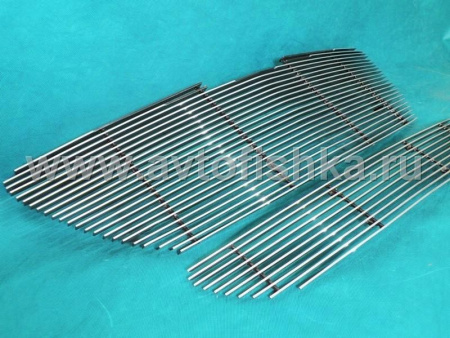 Chrysler Pacifica (03-08) решетка радиатора верхняя и нижняя в бампер, алюминиевые, комплект 2 шт.