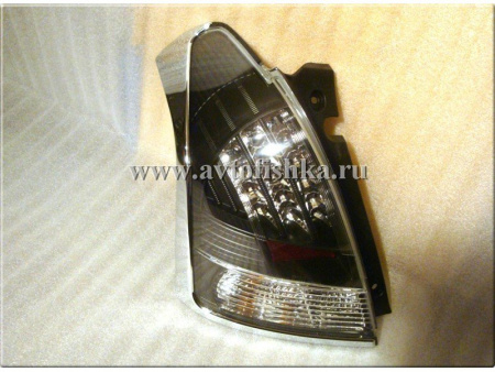 Suzuki Swift (04-) фонари задние светодиодные черно-хромированные с рамкой, комплект 2 шт.