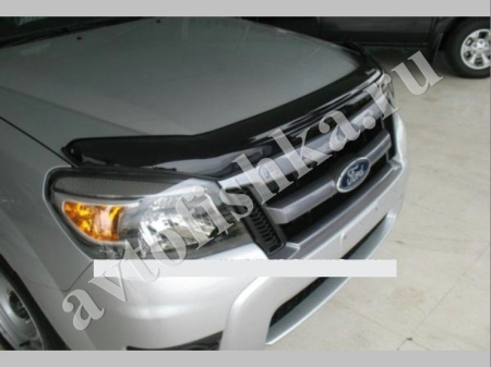 Дефлектор капота темный с надписью Ford Ranger 2010-2011