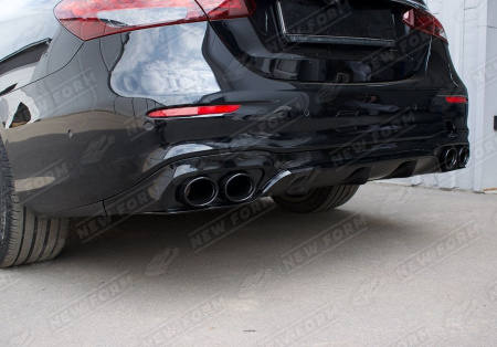 Mercedes-Benz E-Klasse W213 2016 - 2020 Диффузор с черными насадками 5.3 AMG