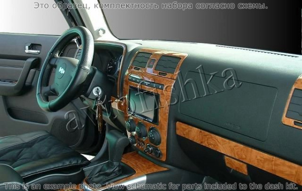 Декоративные накладки салона Hummer H3 2006-н.в. полный набор