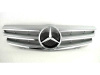 Mercedes CLK W209 (03-09) решетка радиатора серебристая, дизайн Big Star, стиль CL, 3 ламели.