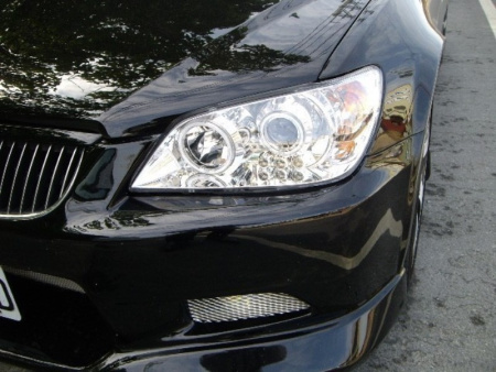 Lexus IS200, IS350 (98-) фары передние линзовые хромированные, со светящимися ободками, комплект 2 шт.