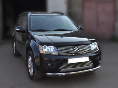 Защита передняя одинарная d60 с дневными ходовыми огнями Suzuki Grand Vitara (12-)
