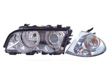 BMW E46 седан (98-01) фары передние хромированные ксеноновые -D2S-, с блоком управления ксеноном со светящимися ободками, с регулирующим мотором