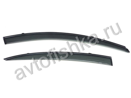 Mazda 3 седан (2009-) дефлекторы боковых окон темные, ветровики с черным молдингом, комплект 4 шт.