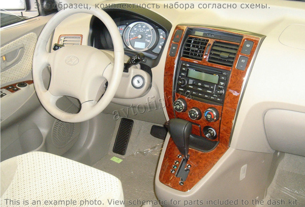 Декоративные накладки салона Hyundai Tucson 2006-2009 Автоматическая коробка передач, ручной AC Control