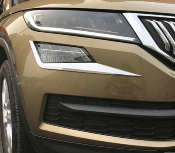 Skoda Kodiaq (16–) Накладка на передние противотуманные фары, ABS хром, 2 части