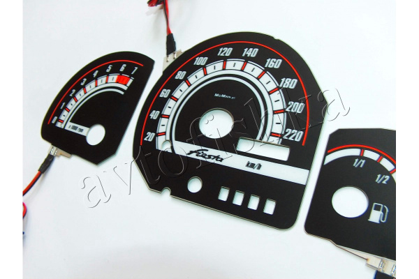 Ford Fiesta MK3 светодиодные шкалы (циферблаты) на панель приборов