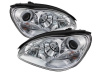 Mercedes S W220 (98-05) передние линзовые хромированные фары, с электрокорректором, комплект 2 шт.