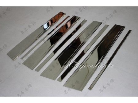 Toyota Land Cruiser 200, Lexus LX 570 (08-) накладки на стойки дверей из нержавеющей стали, 8 предмета