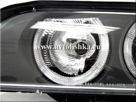 BMW 5 E39 (95-00) фары передние черные, со светящимися ободками, с белым поворотником,с моторами электрокорректора, комплект 2 шт.