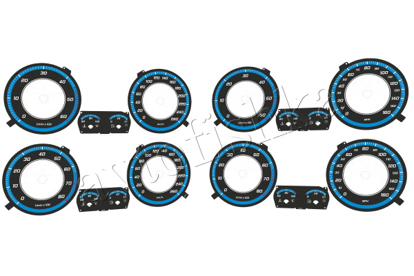 Volkswagen Golf MK5, Jetta, Touran светодиодные шкалы (циферблаты) на панель приборов - дизайн 2
