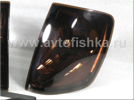 Mercedes W124 (84-95) поворотники угловые оранжево-тонированные прозрачные, комплект 2 шт.