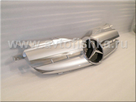 Mercedes SLK R170 (98-04) решетка радиатора 2 ламели, дизайн AMG, серебристая