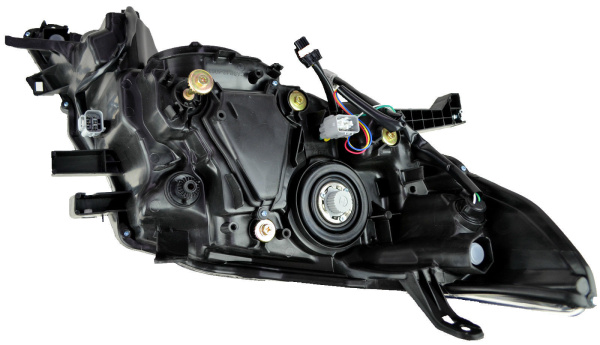 Toyota Land Cruiser Prado 150 (13-) фары передние линзованные черные со светодиодной подсветкой DRL, комплект 2 шт.