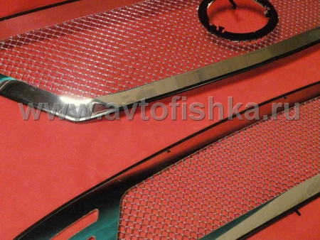 Lexus RX330, RX350, RX400H (03-09) решетки радиатора и бампера из нержавеющей стали, комплект верхняя и нижняя.