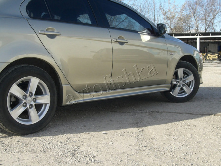 Mitsubishi Lancer X (07 – 16)  Пороги внешние пластиковые (2.0 Intense)