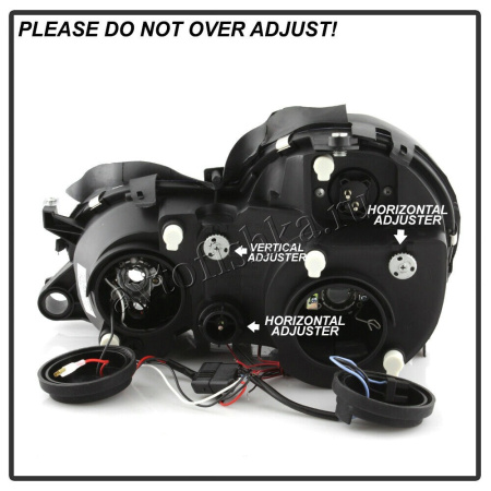 Mercedes CLK W208 (98-02) фары передние линзовые черные, комплект 2 шт.