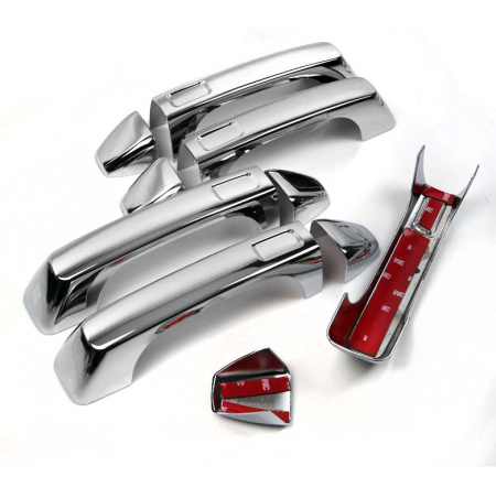 Hummer H3 (05-07) декоративные накладки ручек дверей хромированные, комплект на 5 двери.