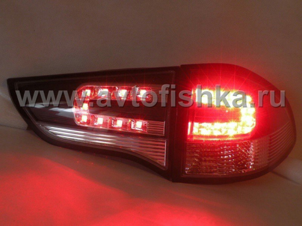 Mitsubishi Pajero Sport, Challenger (09-) фонари задние светодиодные черные, комплект 2 шт.