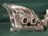 Toyota Land Cruiser Prado 120 (2002-2009) фары передние линзовые хромированные со светящимися ободками и светодиодной подсветкой под корректор, комплект 2 шт.