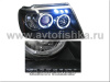 Jeep Grand Cherokee (99-04) фары передние линзовые черные, со светящимися ободками, комплект 2 шт.