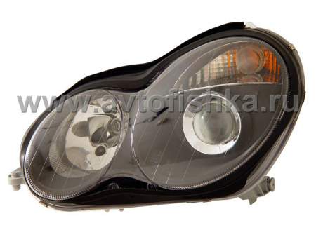 Mercedes C-class W203 (00-07) фары передние линзовые черные, комплект 2 шт.