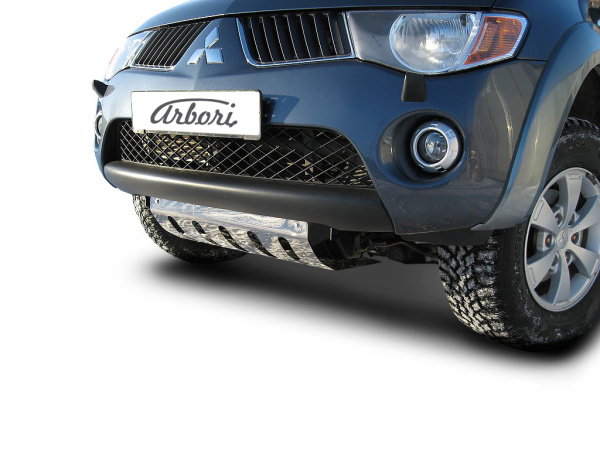Декоративная вентилируемая передняя силовая защита Arbori, совмещенная с защитой картера MITSUBISHI L-200 TRITON 2006-