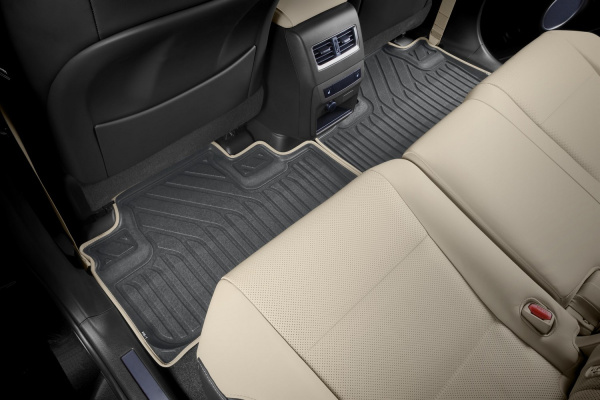 Коврики KVEST 3D в салон LEXUS RX, 2015->, 4 шт. (полистар, серый, бежевый)