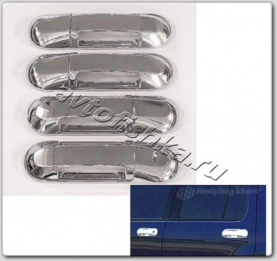 Ford Explorer (2002-2007) накладки на ручки дверей хромированные, комплект 4 шт.