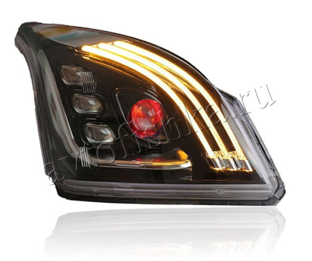 Toyota Land Cruiser Prado 120 (02-09) фары передние черные | светодиодные | бегущими поворотниками