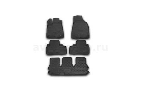 Коврики в салон TOYOTA Highlander 2014->, 5 шт. (полиуретан)