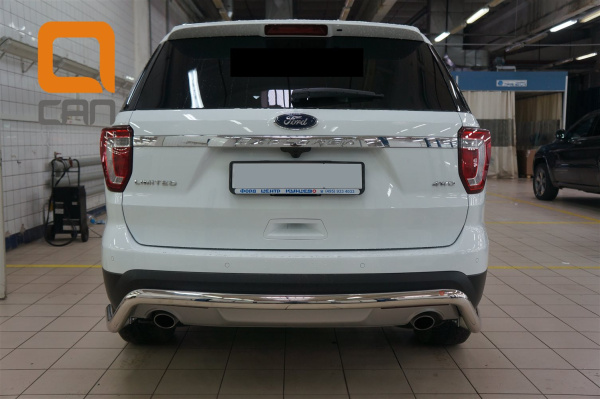 Ford Explorer (16–) Защита заднего бампера одинарная волна d 60 мм, нерж.