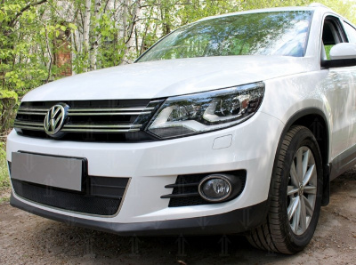 Volkswagen Tiguan (11–16) Защита радиатора Optimal, чёрная