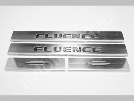 Renault Fluence (2010-) накладки на пороги из нержавеющей стали, 4 шт.