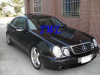 Mercedes CLK W208 (98-02) фары передние линзованные, перфорированные, хромированные, под ксенон, комплект 2 шт