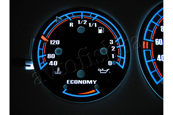 Mercedes 190 W201 светодиодные шкалы (циферблаты) на панель приборов - дизайн 3