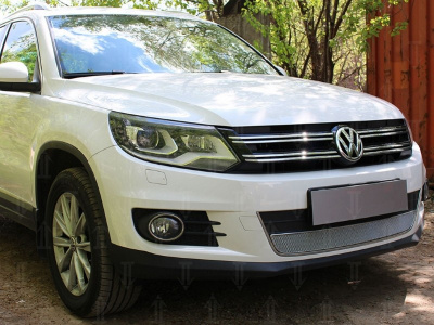 Volkswagen Tiguan (11–16) Защита радиатора Optimal, хром