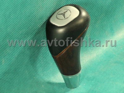 Mercedes, рукоятка рычага переключения коробки передач с логотипом Mercedes, пластик с деревом