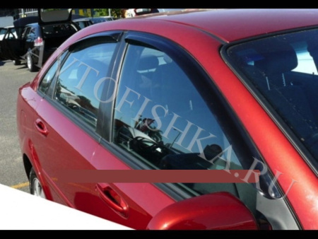 Дефлекторы боковых окон 4 части темные BREEZE Chevrolet Lacetti седан 2004-