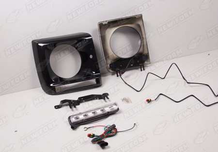 Mercedes-Benz G-Klasse W463 1990 - 2018 Очки на фары черные с хром ДХО