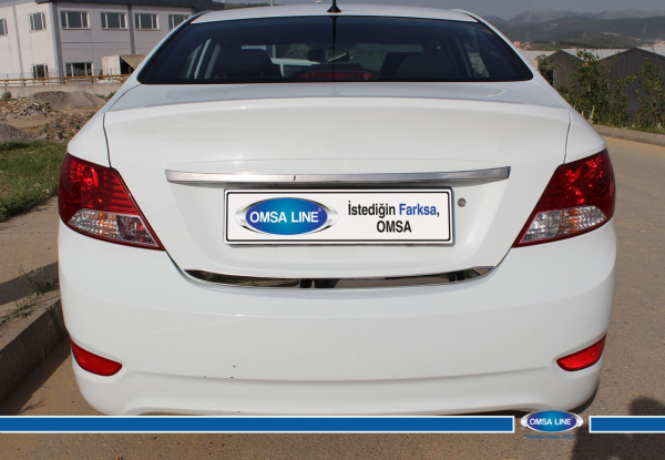 Hyundai Solaris (10–) Накладка на нижнюю кромку крышки багажника, нерж., 1 часть, седан