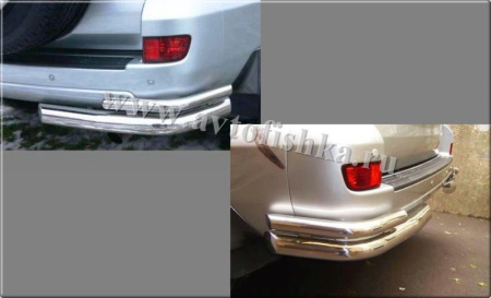 Toyota Prado 120 (02-09) защита заднего бампера, труба, комплект 2 шт.