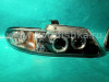 Chrysler Town&Country, Dodge Caravan, Plymouth Voyager (96-00) фары передние линзовые черные со светящимися ободками и светодиодной подсветкой, комплект 2 шт.